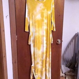 Yellow tye dye dress